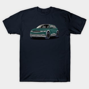 Hyundai Ioniq 5 Blue Green Electric Car T-Shirt